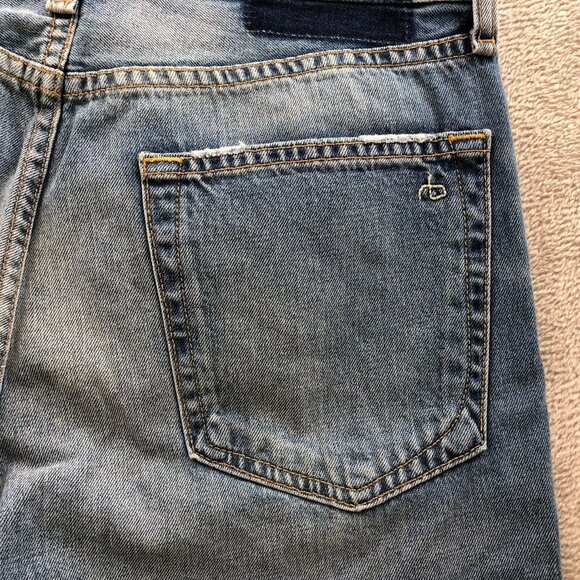 Rag & Bone Women's Jeans Size 29 Retro 70s Flare Frayed Hem Cropped Casual Blue - Picture 13 of 16